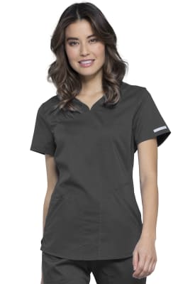 Polera Clínica Mujer Cherokee Workwear Revolution WW601 Gris PWT