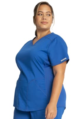 Polera Clínica Mujer Cherokee Workwear Revolution WW601 Azul Rey ROY