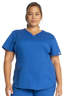 Polera Clínica Mujer Cherokee Workwear Revolution WW601 Azul Rey ROY