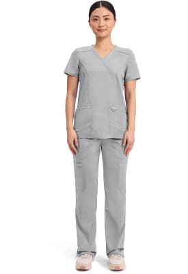 Polera Clínica Mujer Cherokee Workwear Revolution WW610 Gris GRY