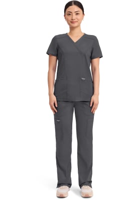 Polera Clínica Mujer Cherokee Workwear Revolution WW610 Gris PWT