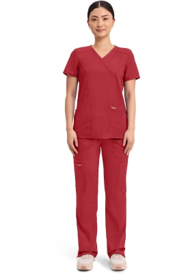 Polera Clínica Mujer Cherokee Workwear Revolution WW610 Rojo RED