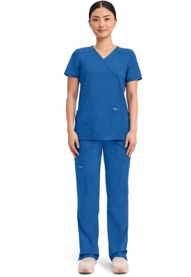 Polera Clínica Mujer Cherokee Workwear Revolution WW610 Azul Rey ROY