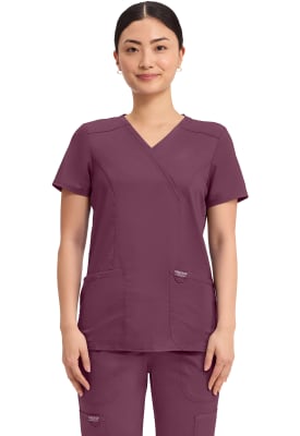 Polera Clínica Mujer Cherokee Workwear Revolution WW610 Burdeo WIN
