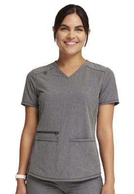 Polera Clínica Mujer Cherokee Allura CKA685 Gris HTGP