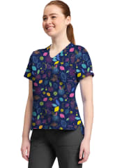 Polera Clínica Mujer Cherokee Prints CK857 TUFU Limones Azul