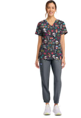 Polera Clínica Mujer Cherokee Prints CK856 GGWI Sushi Gris