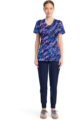 Polera Clínica Mujer Infinity CK609 STMB Mármol Azul