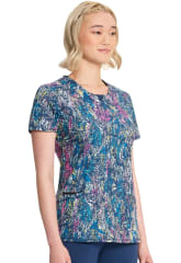 Polera Clínica Mujer Infinity CK609 CFDS Patrones Azules