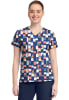 Polera Clínica Mujer Med Couture MC632 BDGA Tablero Azul1