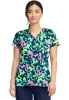 Polera Clínica Mujer Med Couture MC8564 DZDY Flores Azul1