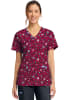 Polera Clínica Mujer Cherokee Prints CK856 WLDI Flores Rojo1