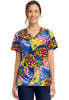 Polera Clínica Mujer Cherokee Prints CK856 WNIT Mariposas Azul1