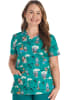 Polera Clínica Mujer Cherokee Prints CK651 SFFN Leones Verde1