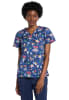 Polera Clínica Mujer Cherokee Prints CK651 SYPP Mascotas Azul1