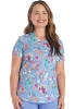 Polera Clínica Mujer Cherokee Prints CK664 AWAX Ajolotes Celeste1