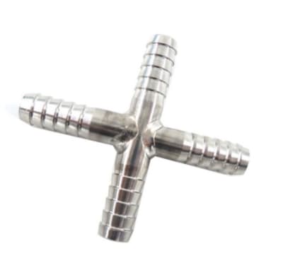 Fitting inox. tipo cruz con espiga 5/16