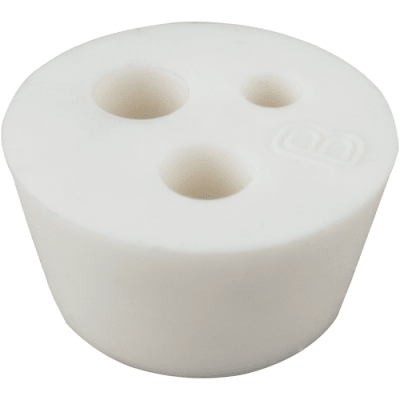 Tapón de goma N°10 con 3 perforaciones1