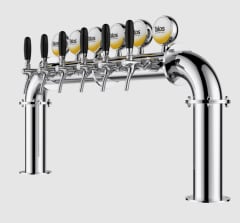 Arco plateado con 6 grifos y portalogo