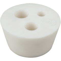 Tapón de goma N°10 con 3 perforaciones