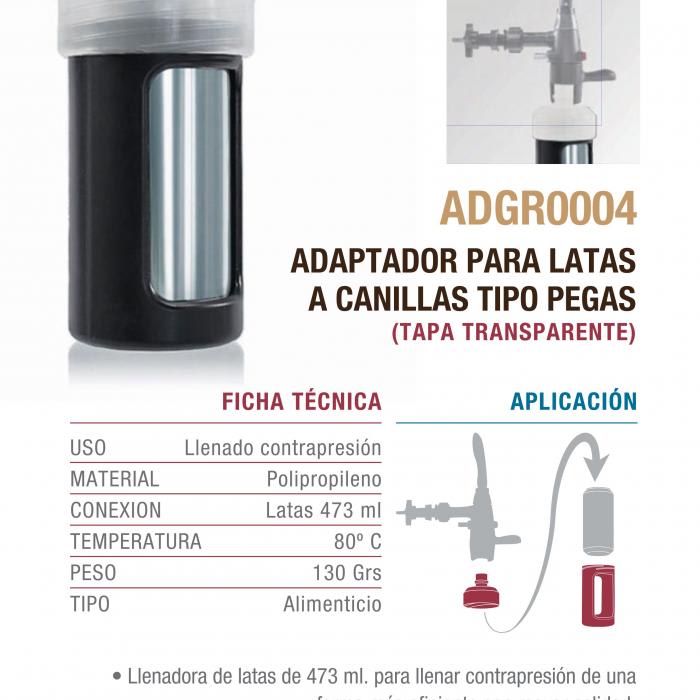 Adaptador latas 473ml - Tipo Pegas2