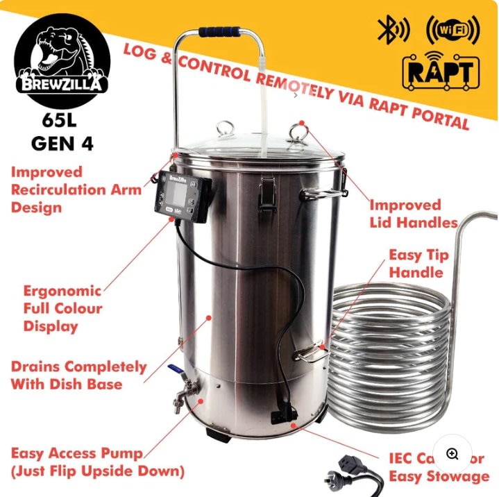 BrewZilla 65L G4 220-240V AC 0
