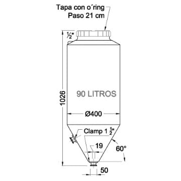 Fermentador Infinity 90L + fittings de salida2