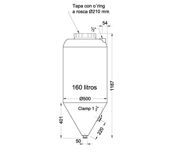 Fermentador Infinity 160L + fittings de salida2