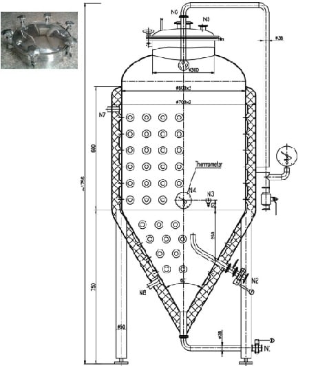 200L Conical Fermenter with Dimple Jacket and Insulation Unitank2