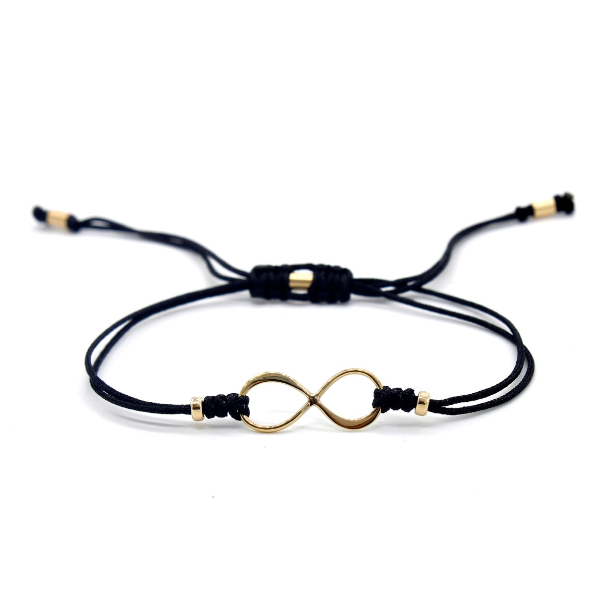 Pulsera Infinito Negro GOLD FILLED 14/20Kt GF Pulsera Infinito Negro GOLD FILLED 14/20Kt GF