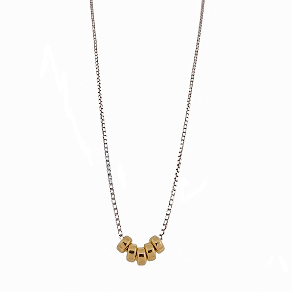 Collar Donitas Arena Brillo 5 45CM PLATA 925 RD/GOLD FILLED 14/20 KT Collar Donitas Arena Brillo 5 45CM PLATA 925 RD/GOLD FILLED 14/20 KT
