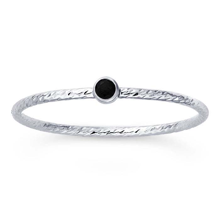 Anillo Chiara Negro T6 Textura PLATA 925 Anillo Chiara Negro T6 Textura PLATA 925
