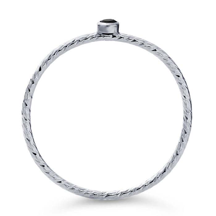 Anillo Chiara Negro T6 Textura PLATA 925 Anillo Chiara Negro T6 Textura PLATA 925