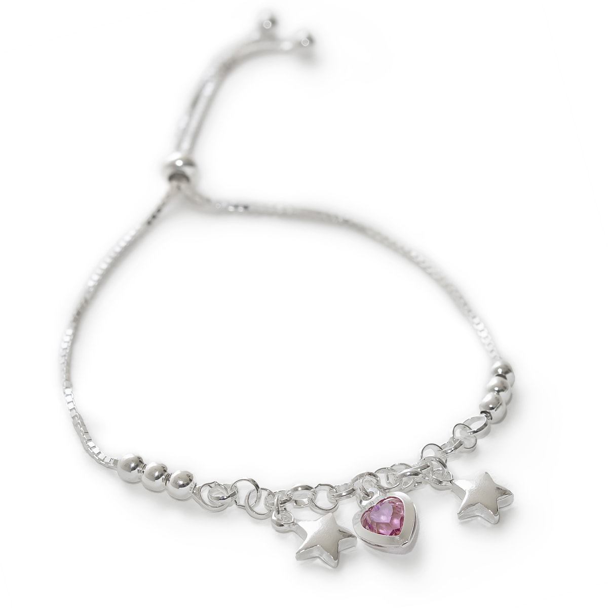 *Pulsera Regulable Corazon de Cristal PLATA 925* *Pulsera Regulable Corazon de Cristal PLATA 925*