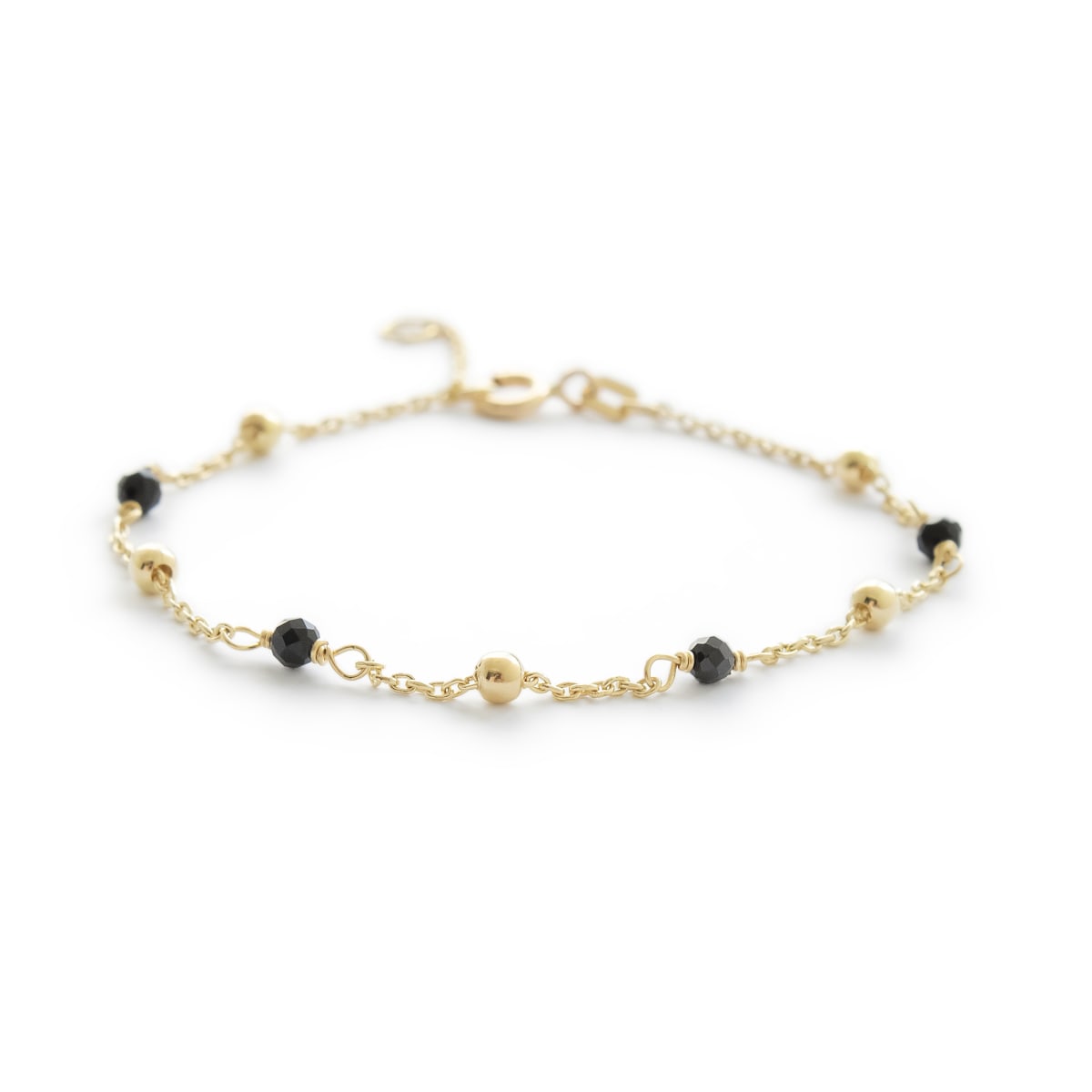 PULSERA BOLITAS DE ORO CON ESPINELO ORO 18K PULSERA BOLITAS DE ORO CON ESPINELO ORO 18K
