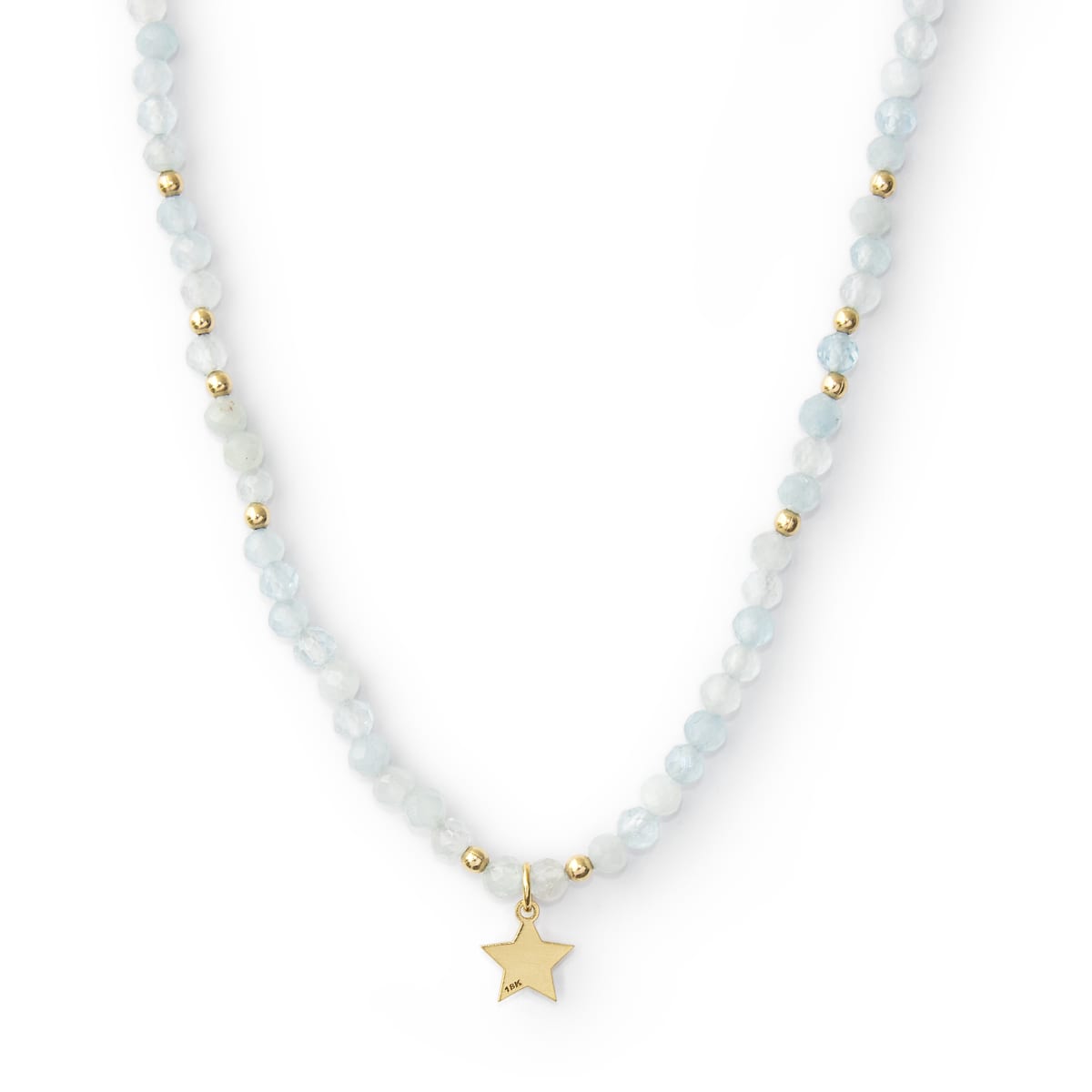 Collar Umy Chaquiras Agua Marina ORO 18KT Collar Umy Chaquiras Agua Marina ORO 18KT