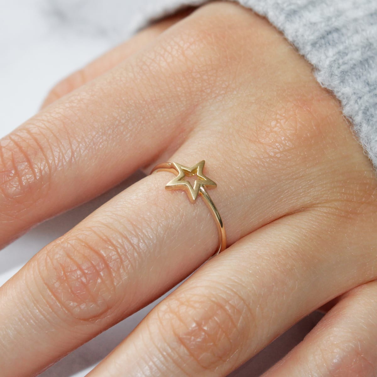 *Anillo Estrella Calada Satinada T6 ORO 18KT* *Anillo Estrella Calada Satinada T6 ORO 18KT*