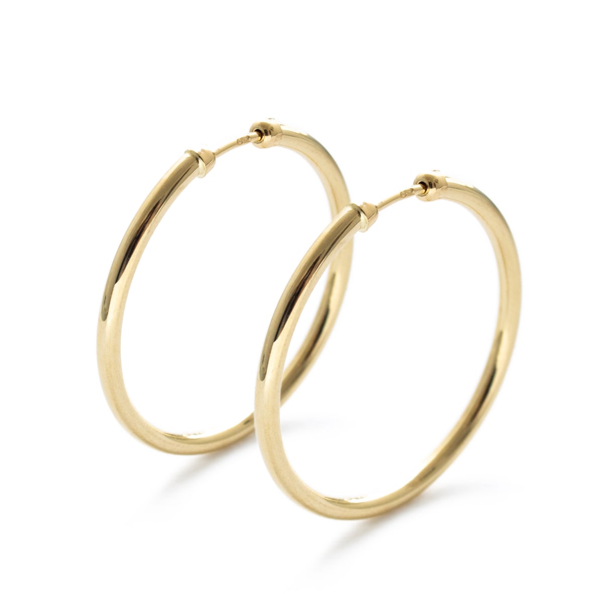 *Argollas Tubo Delgado 30MM ORO 18KT* *Argollas Tubo Delgado 30MM ORO 18KT*