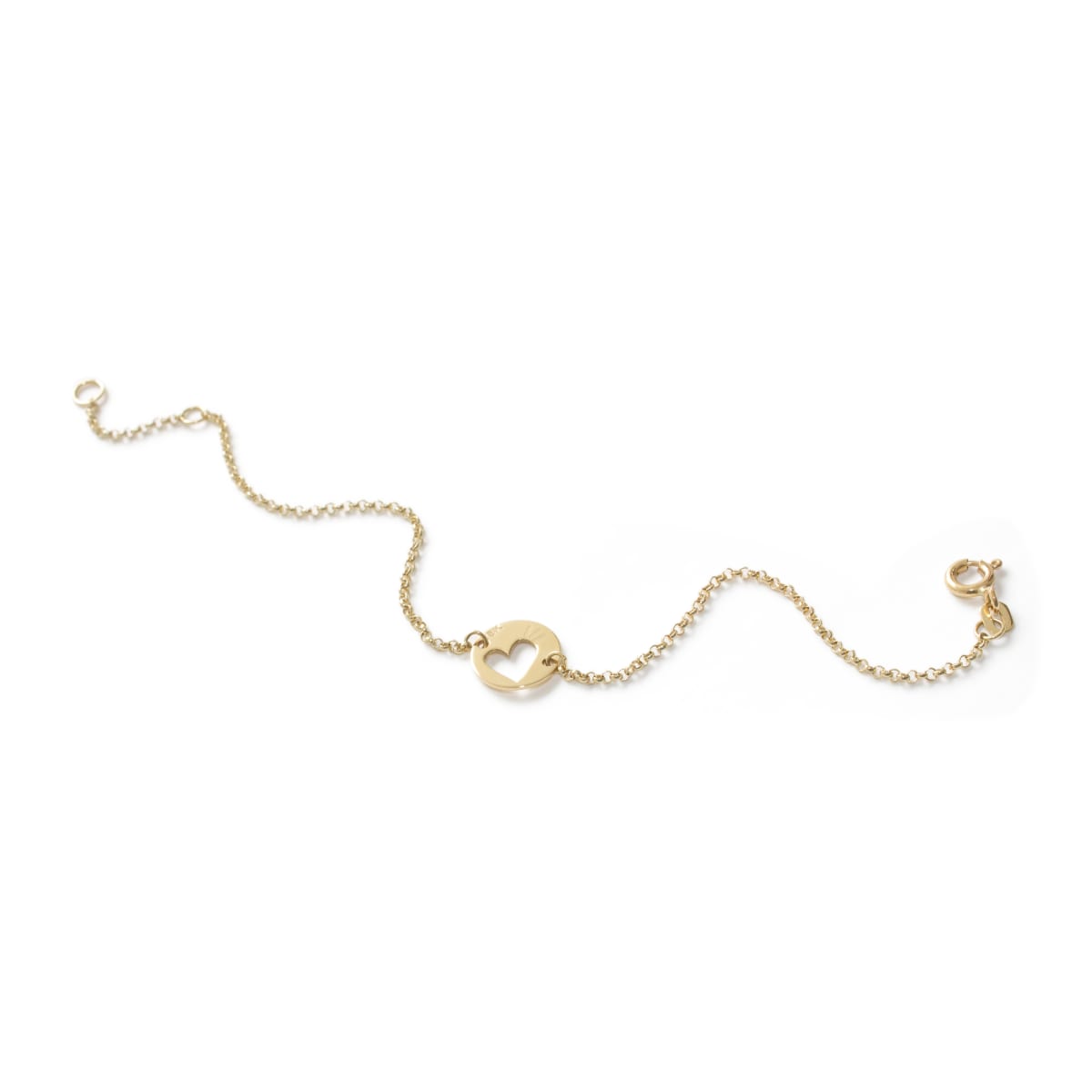 *Pulsera Placa Corazon Alegre Calado ORO 18KT* *Pulsera Placa Corazon Alegre Calado ORO 18KT*