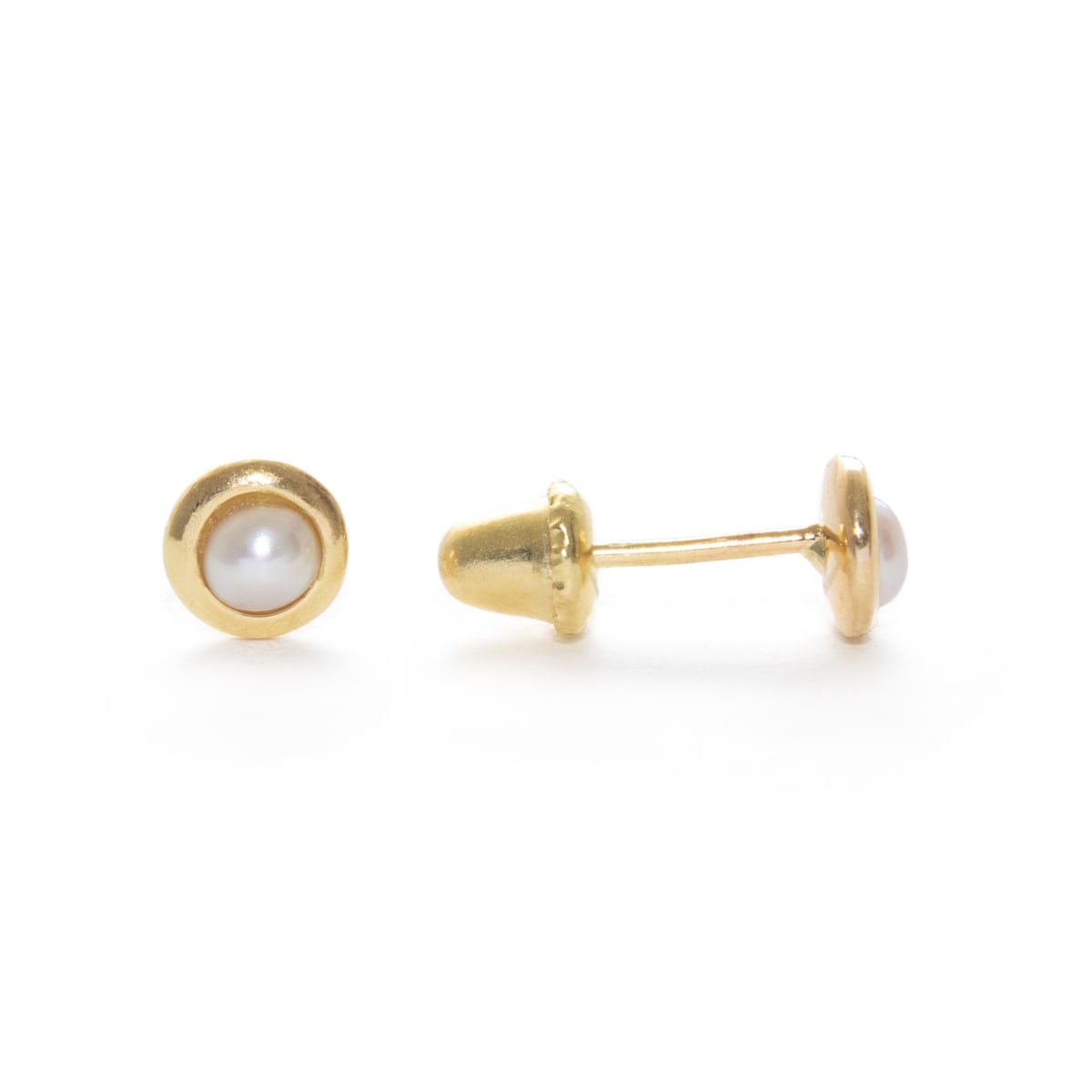 Arete Abridor Perlita Biselada S ORO 18KT Arete Abridor Perlita Biselada S ORO 18KT