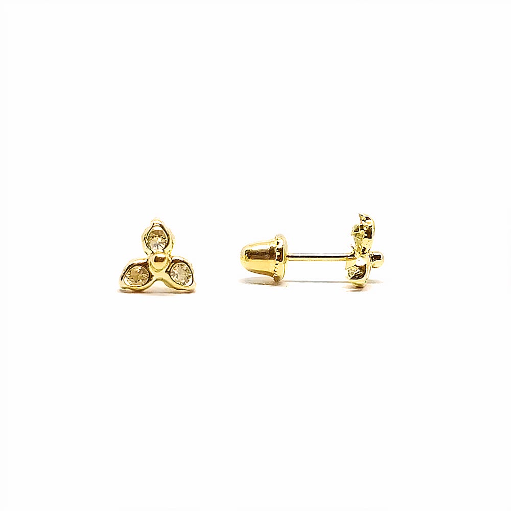 Arete Abridor tres Hojitas Oro 18 Kt Arete Abridor tres Hojitas Oro 18 Kt