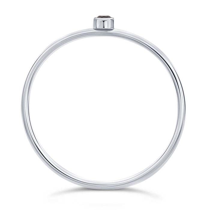 Anillo Delgado Bicelado Silver 2mm Negro Anillo Delgado Bicelado Silver 2mm Negro