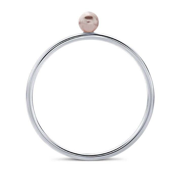 Anillo Delgado Perlita Rosa Silver Anillo Delgado Perlita Rosa Silver