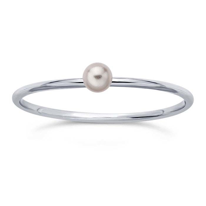 Anillo Delgado Perlita Rosa Silver Anillo Delgado Perlita Rosa Silver