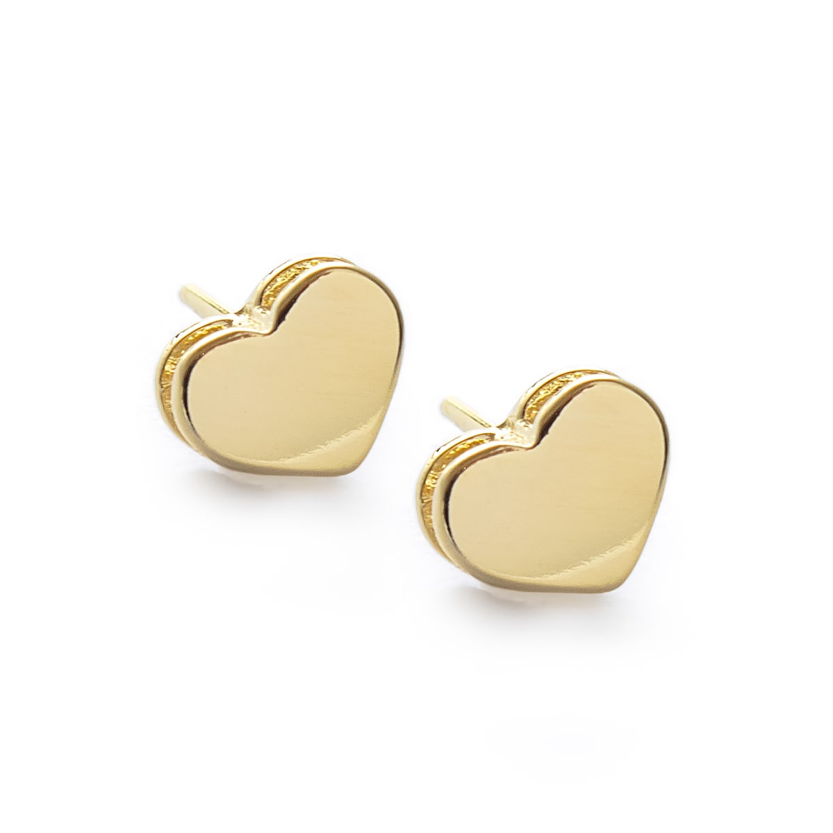 Arete boton corazon 8mm LAMINADO EN ORO 18/20 MICRAS Arete boton corazon 8mm LAMINADO EN ORO 18/20 MICRAS
