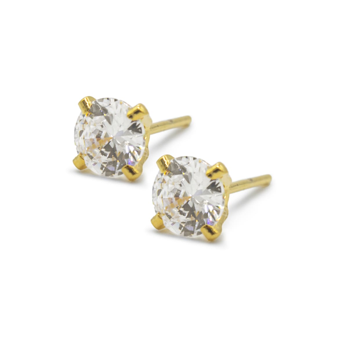 Arete Chispa Trp Cristal 7mm LAMINADO EN ORO 18/20 MICRAS Arete Chispa Trp Cristal 7mm LAMINADO EN ORO 18/20 MICRAS