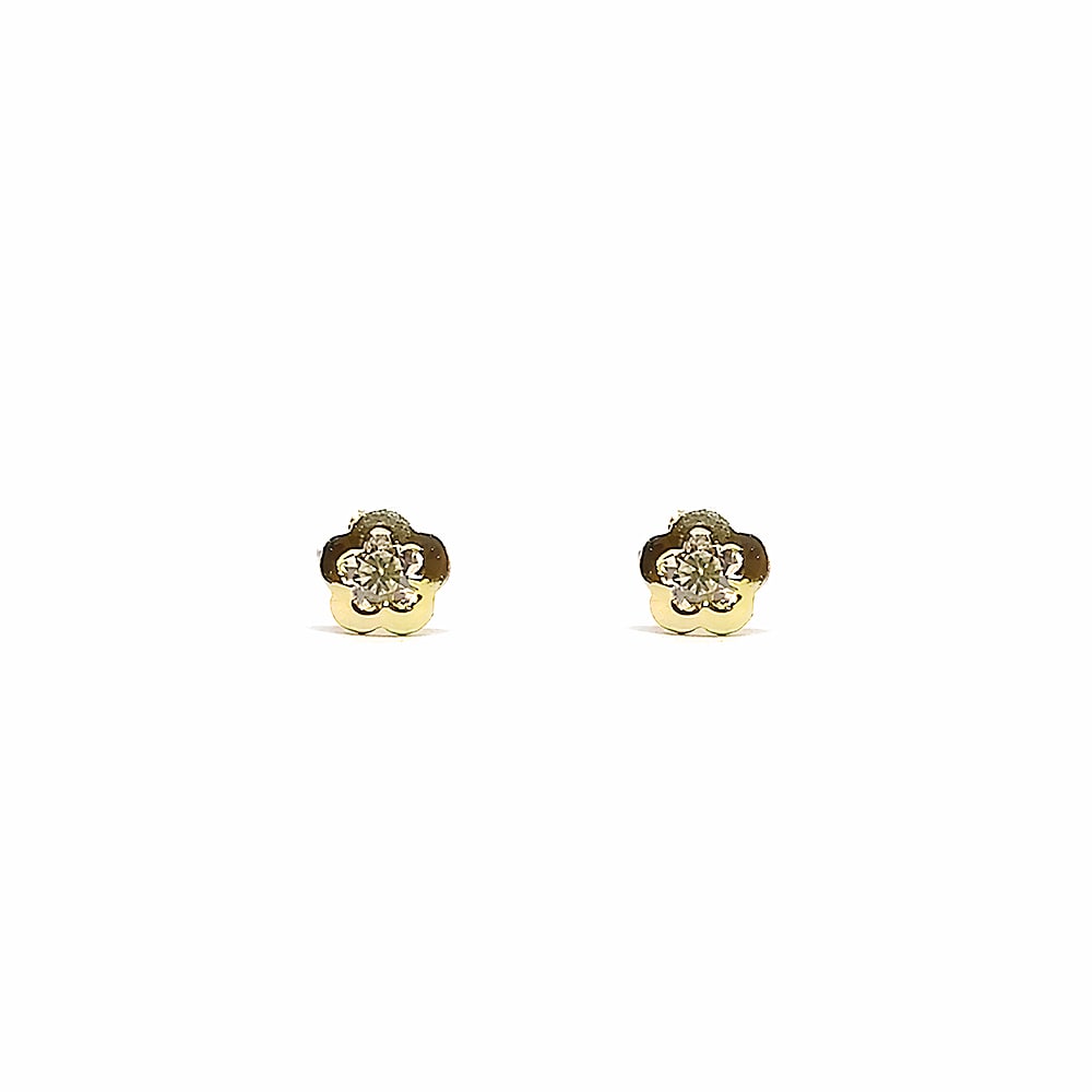 Arete Abridor Florcita punto de Luz Oro 18 Kt Arete Abridor Florcita punto de Luz Oro 18 Kt