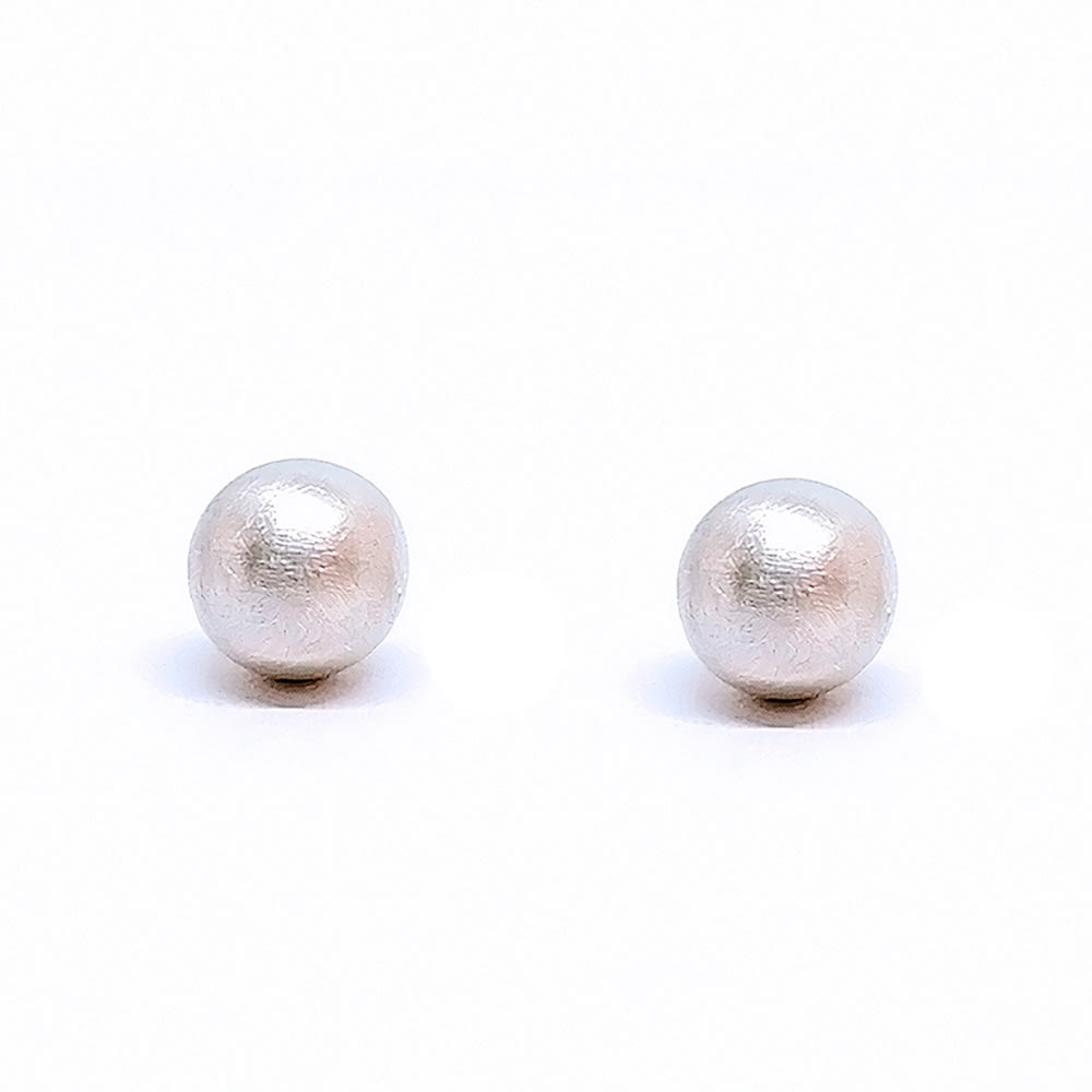 Arete Bolita Satín 10MM PLATA 925 Arete Bolita Satín 10MM PLATA 925
