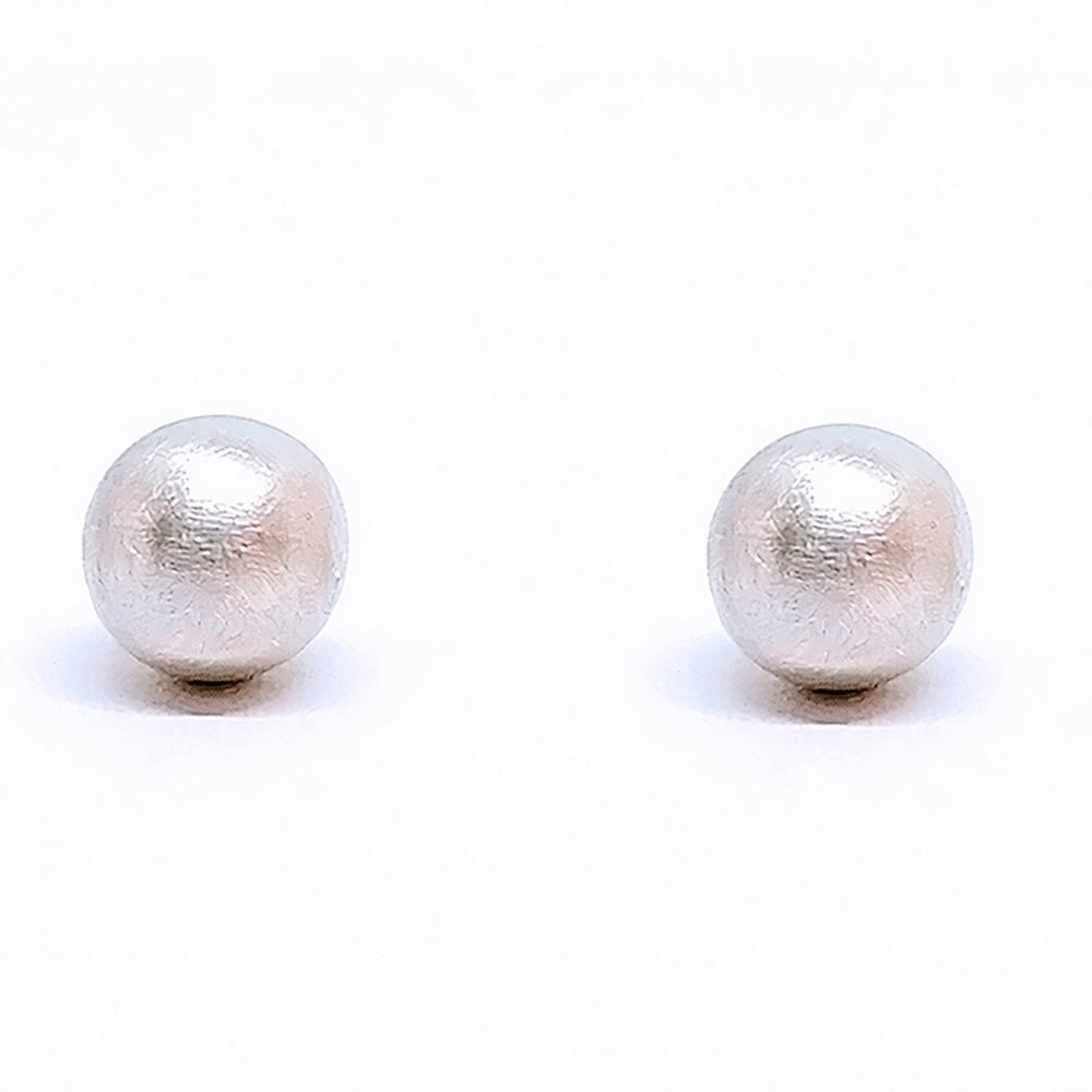 Arete Bolita Satin 14MM PLATA 925 Arete Bolita Satin 14MM PLATA 925