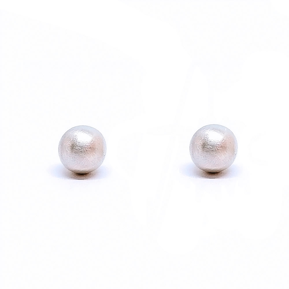 Arete Bolita Satín 6MM PLATA 925 Arete Bolita Satín 6MM PLATA 925